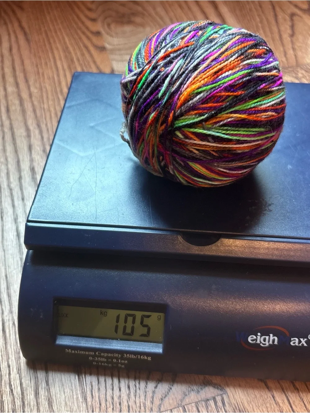 Yarn Hand Dyed Fingering Halloween Purple Orange Green Wool Blend 105g Knitting